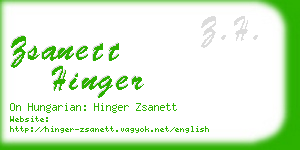 zsanett hinger business card